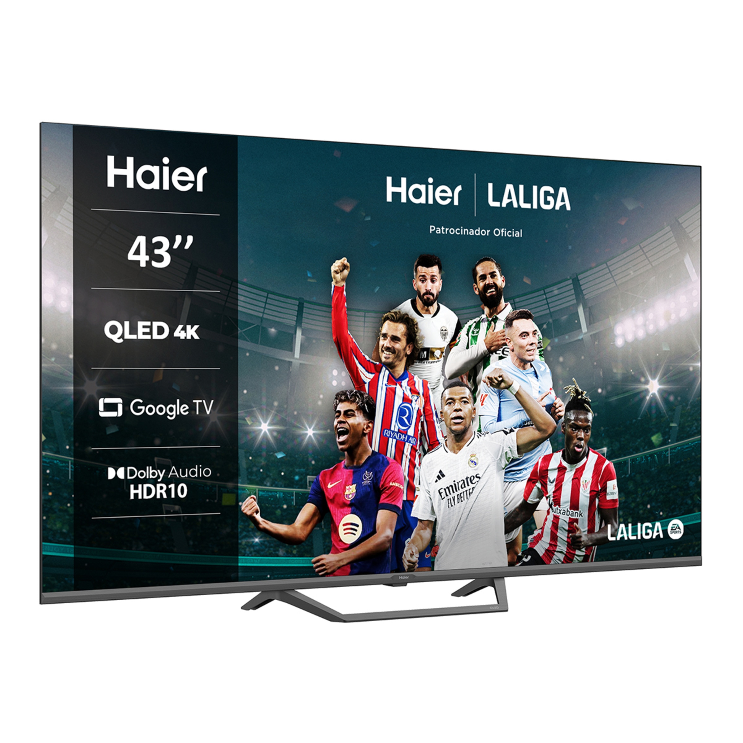 TV QLED 108 cm (43") Haier H43S80FUX UHD 4K, Peana central, Smart Google TV, HDR10, Gaming 120Hz, Dolby Audio Negro-2