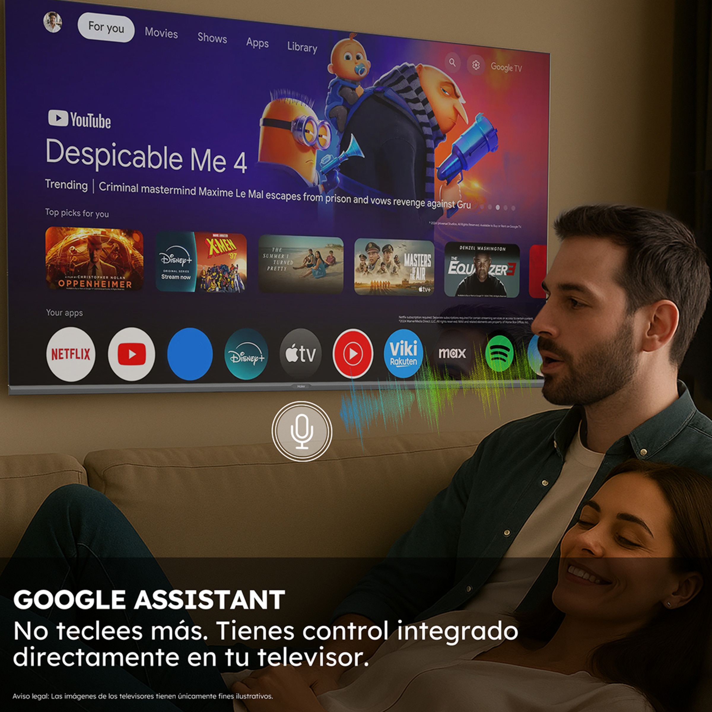 TV QLED 108 cm (43") Haier H43Q80FUX UHD 4K, Peana central, Smart Google TV, HDR10+, Dolby Atmos & Vision, Gaming 120Hz Plata-10