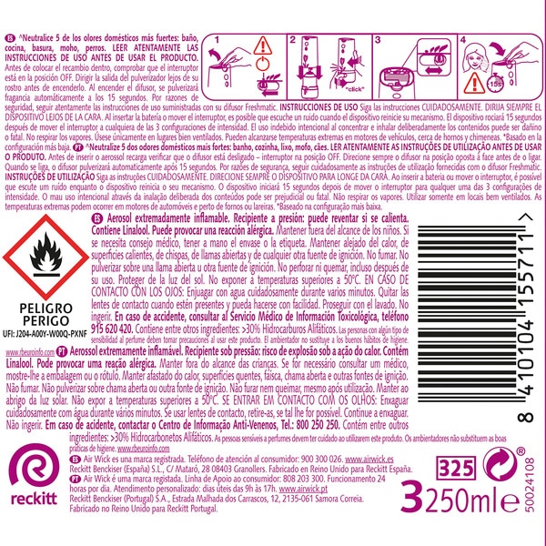Automatischer Lufterfrischer Collections Blumen am Wegesrand Mondlilie und Seidensatin Nachfüllpackung 250 ml hasta 70 días de frescor
