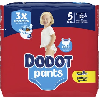 Pants pañal & braguita unisex de 12 a 17 kg talla 5 paquete 30 unidades - Dodot