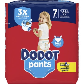 Pants pañal & braguita unisex de +17 kg talla 7 paquete 23 unidades - Dodot