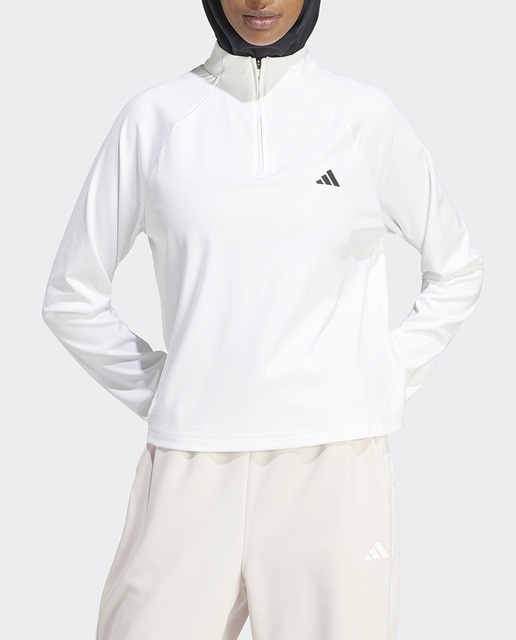 Imagen 0 de Sudadera de entrenamiento de mujer Train Essentials Minimal Branding 1/4 Zip Adidas