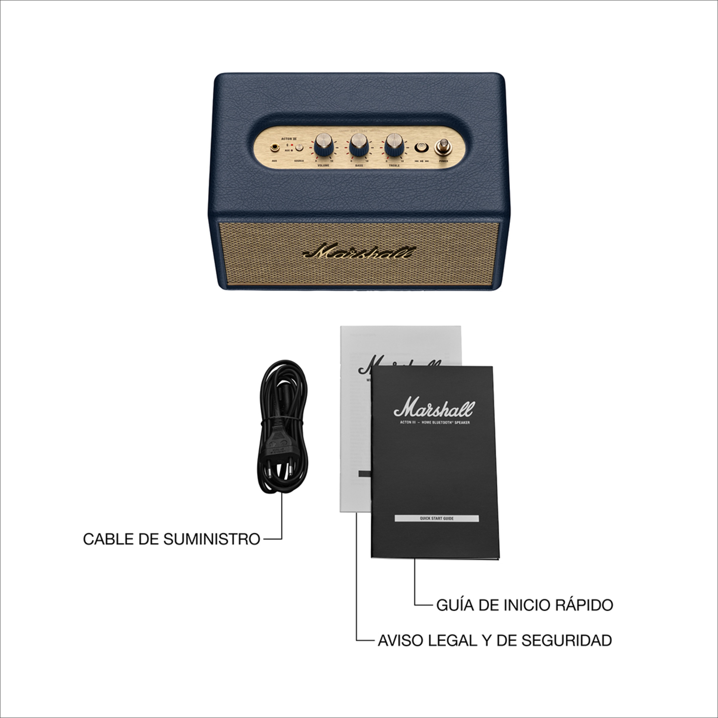 Coluna Portátil Marshall Acton III Bluetooth Azul Meia-Noite-8