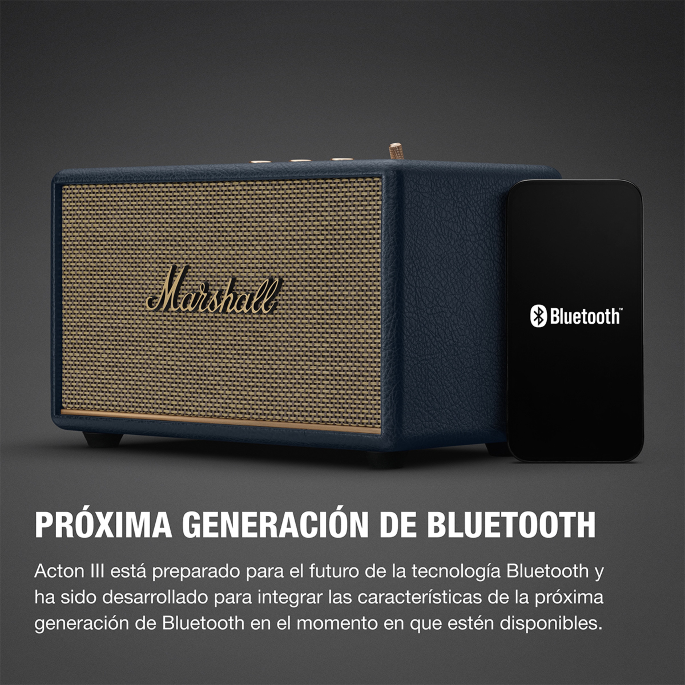 Coluna Portátil Marshall Acton III Bluetooth Azul Meia-Noite-4