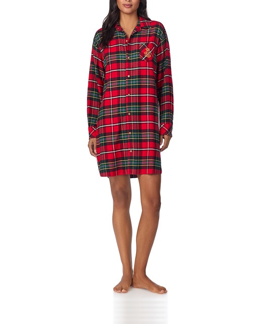 Imagen 0 de Camisola de mujer algodón y viscosa de cuadros