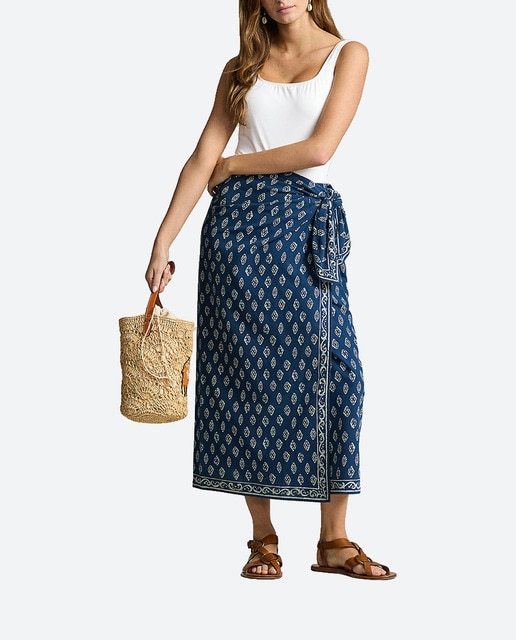 Imagen 0 de Falda midi lápiz estampada