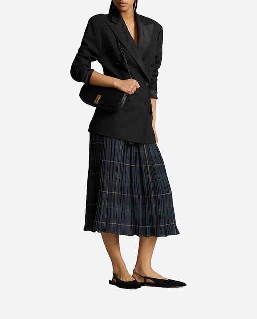 Imagen 0 de Falda midi plisada con estampado de cuadros