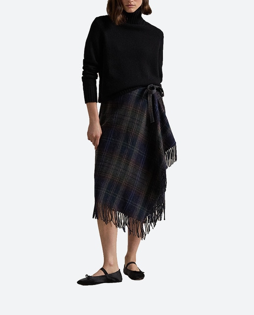 Imagen 0 de Falda midi con estampado de cuadros