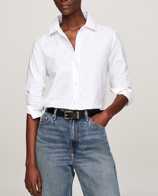 Imagen 0 de Camisa de mujer con cierre de botones y cuello camisero