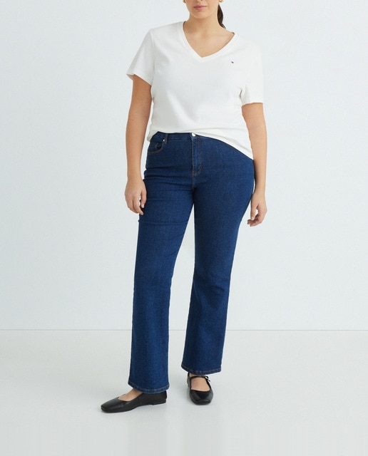 Imagen 0 de Camiseta de mujer de manga corta y cuello pico