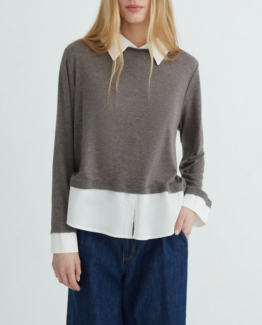 Imagen 0 de Jersey de mujer de  cuello popelín