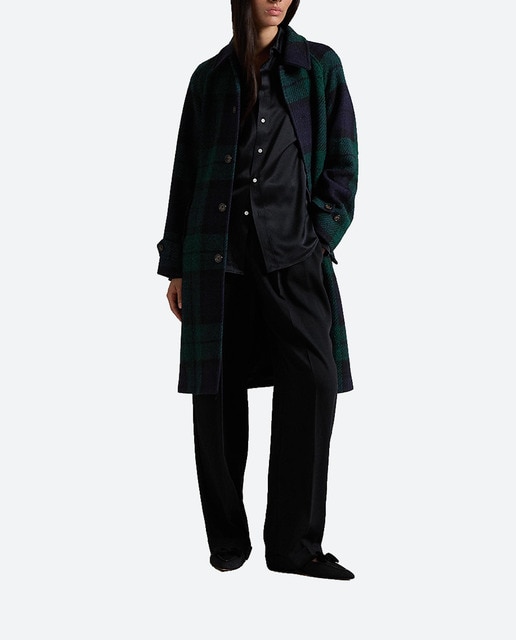 Imagen 0 de Abrigo de paño de mujer de lana con cuadros