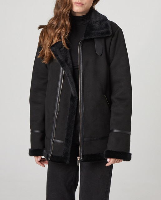 Imagen 0 de Cazadora biker doble faz pelo suave de mujer