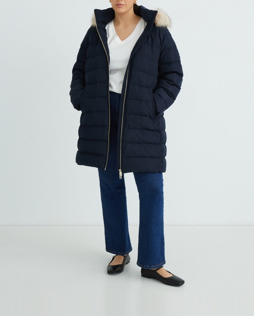 Imagen 0 de Abrigo acolchado de mujer con cierre de cremallera y capucha