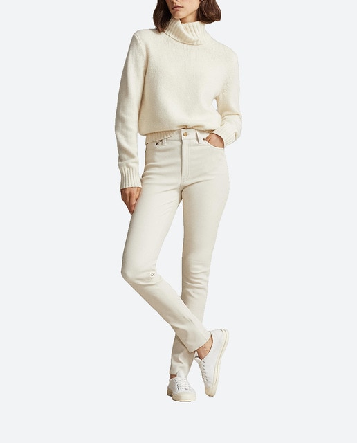 Imagen 0 de Pantalones pitillo de mujer de piel 5 bolsillos