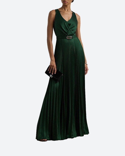 Imagen 0 de Vestido largo de noche con escote cruzado