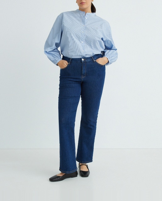 Imagen 0 de Blusa de mujer estampada con cuello mao