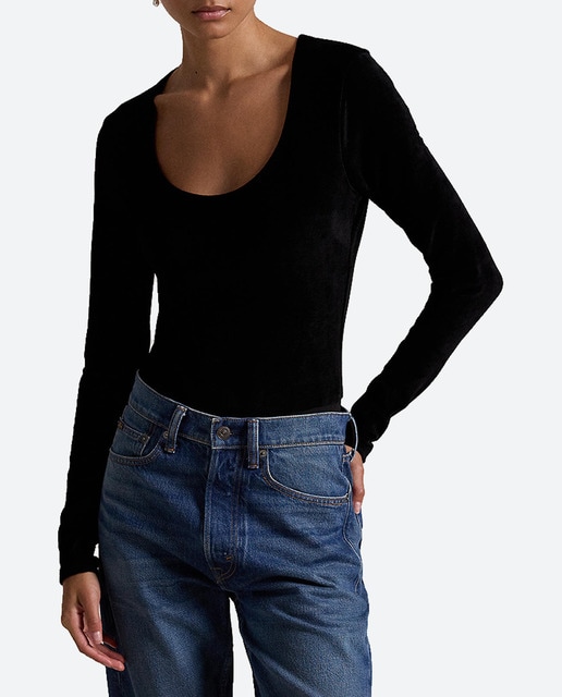 Imagen 0 de Body de mujer de manga larga aterciopelado