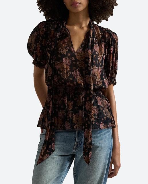 Imagen 0 de Blusa de mujer con volantes y fruncido en la cintura