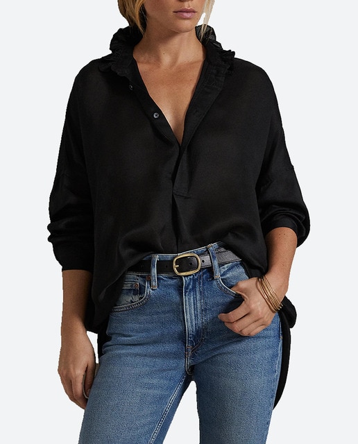 Imagen 0 de Blusa de mujer de cuello alto y manga larga