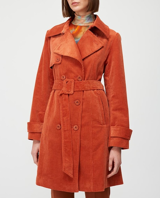 Imagen 0 de Gabardina de mujer cuello solapa de pana