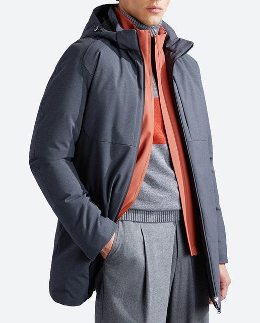 Imagen 0 de Chaquetón de hombre largo capucha desmontable