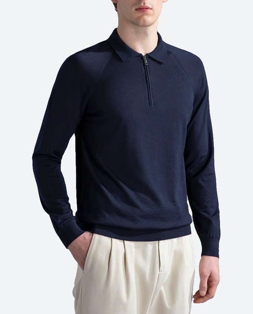 Imagen 0 de Polo de hombre manga larga cuello cremallera