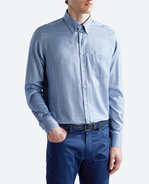 Imagen 0 de Camisa de hombre tallas grandes manga larga, cuello botón punta