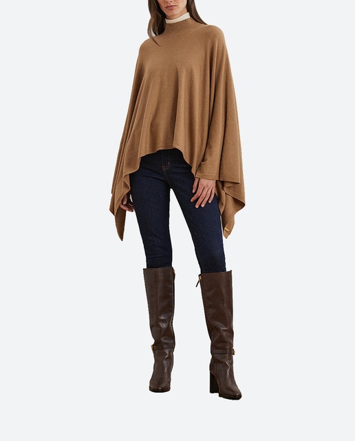 Imagen 0 de Poncho de mujer liso de cuello alto