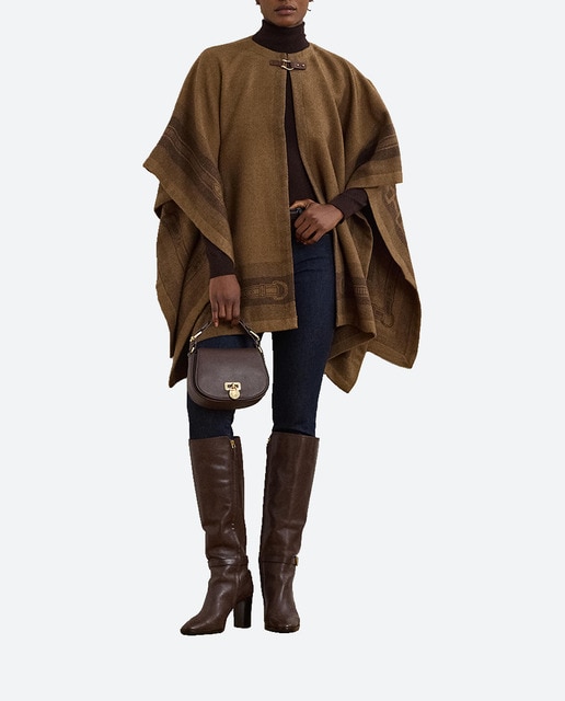 Imagen 0 de Poncho de mujer de lana con abertura frontal