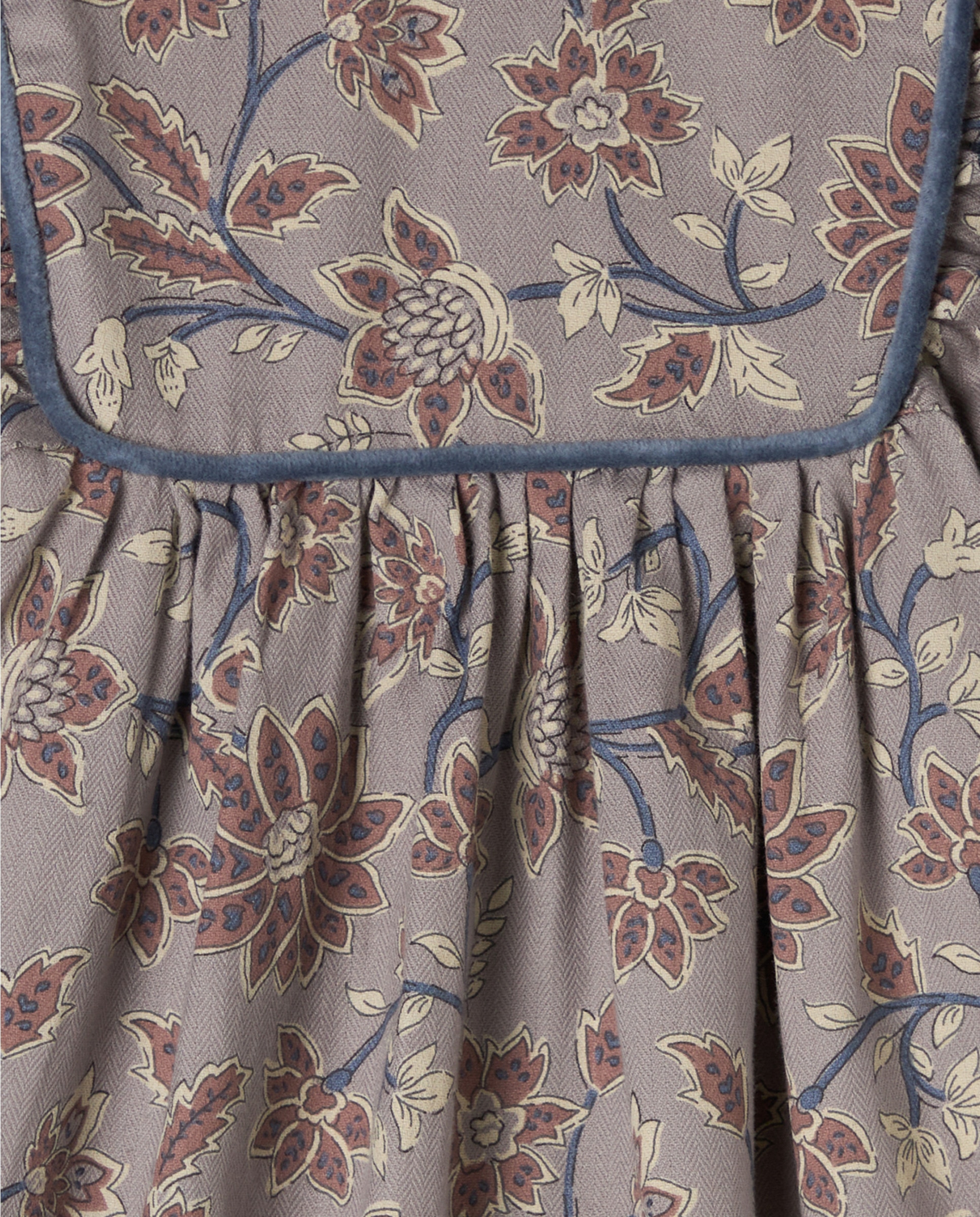 Vestido bebé estampado con canesú Gris-3