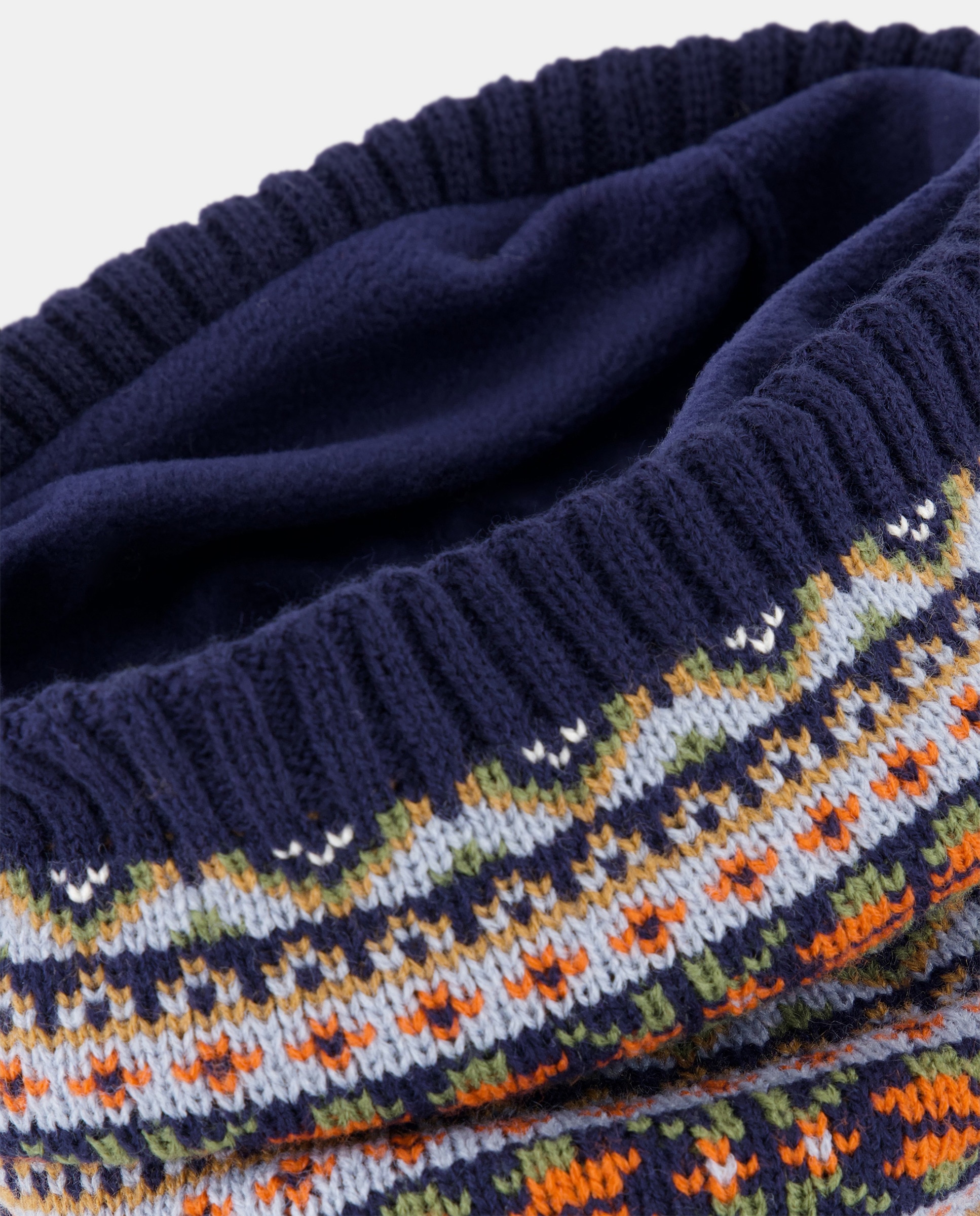 Gola com Jacquard Combinado Azul-marinho-2