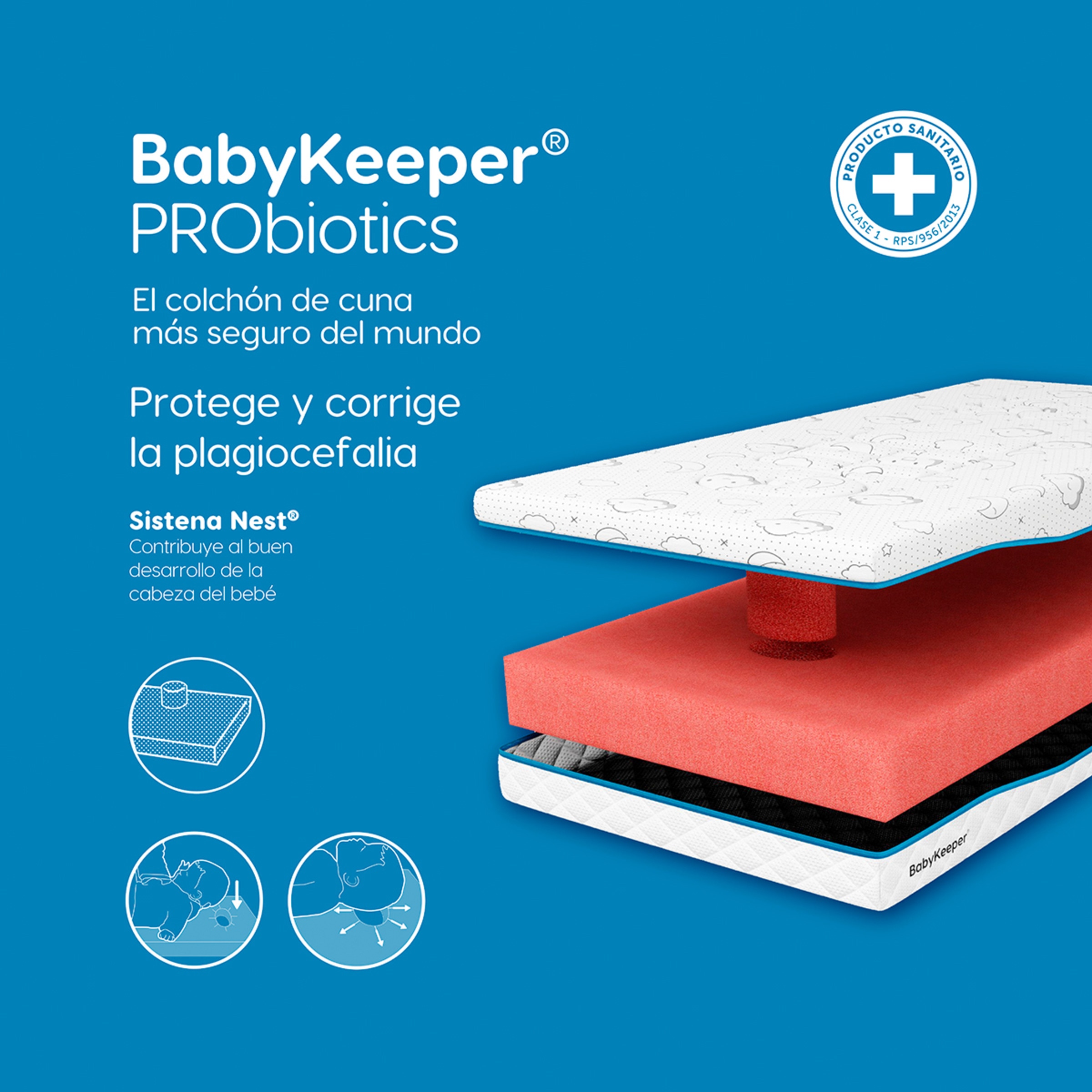 Colchão de Miniberço Probiotics Branco-3