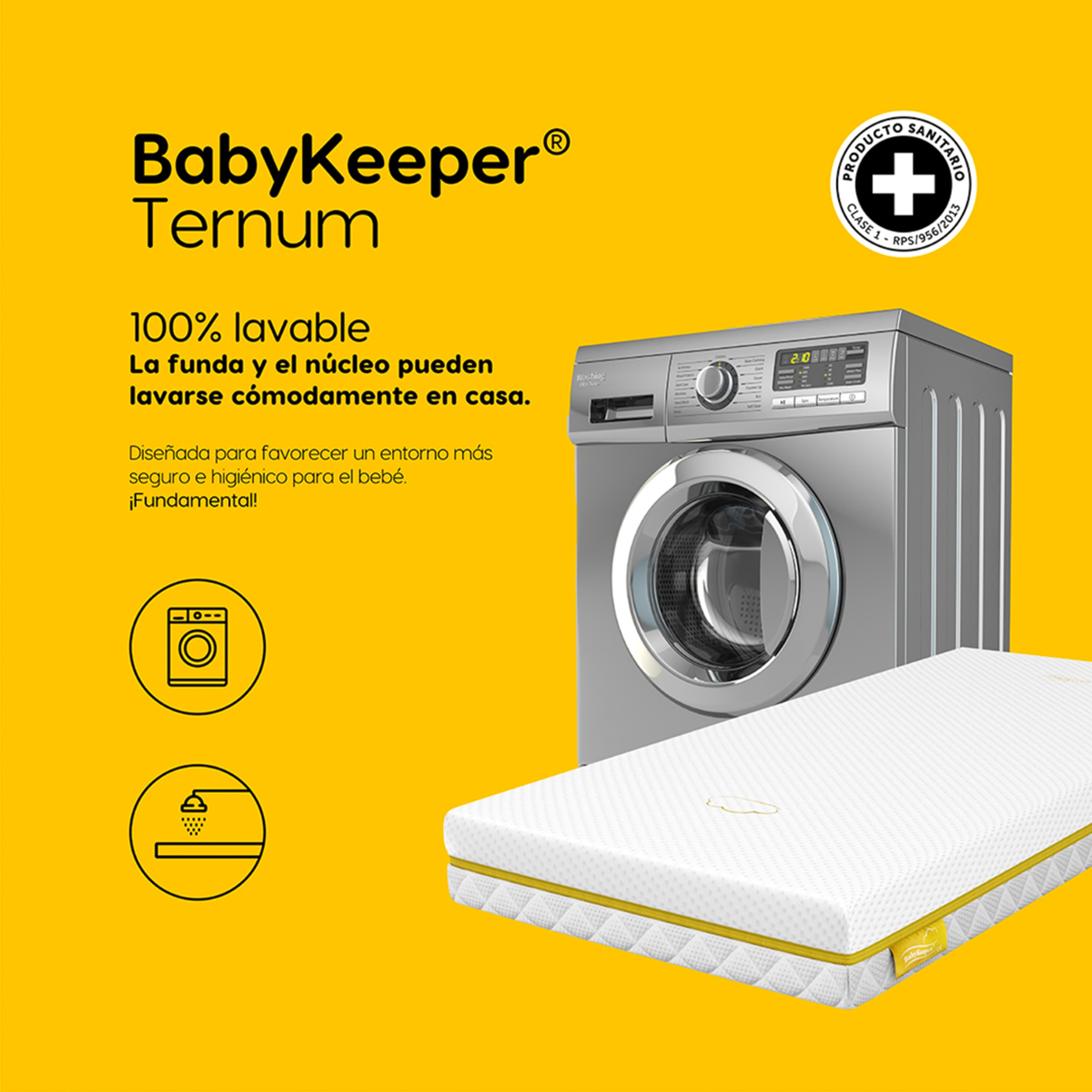Colchón de cuna y minicuna 2 en 1 Babykeeper Ternum Blanco-6