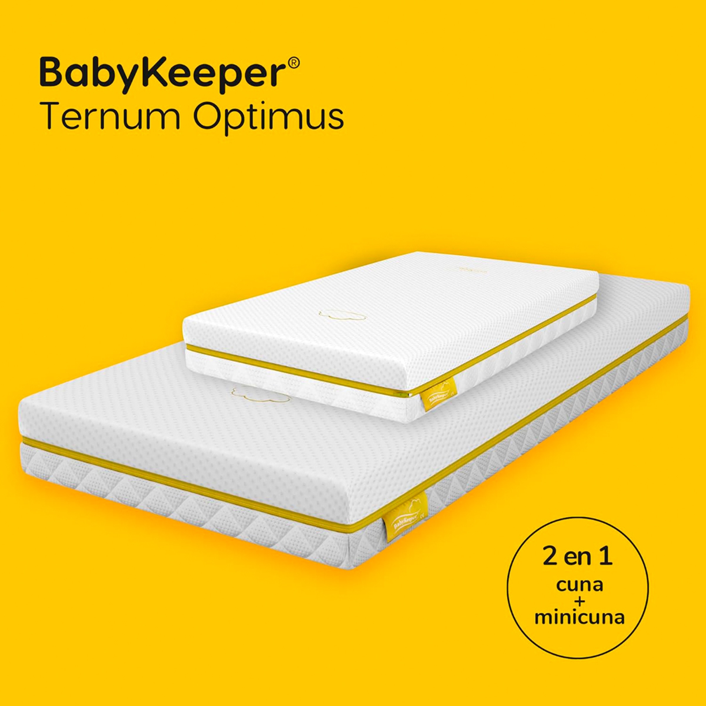 Colchón de cuna y minicuna 2 en 1 Babykeeper Ternum Blanco-2