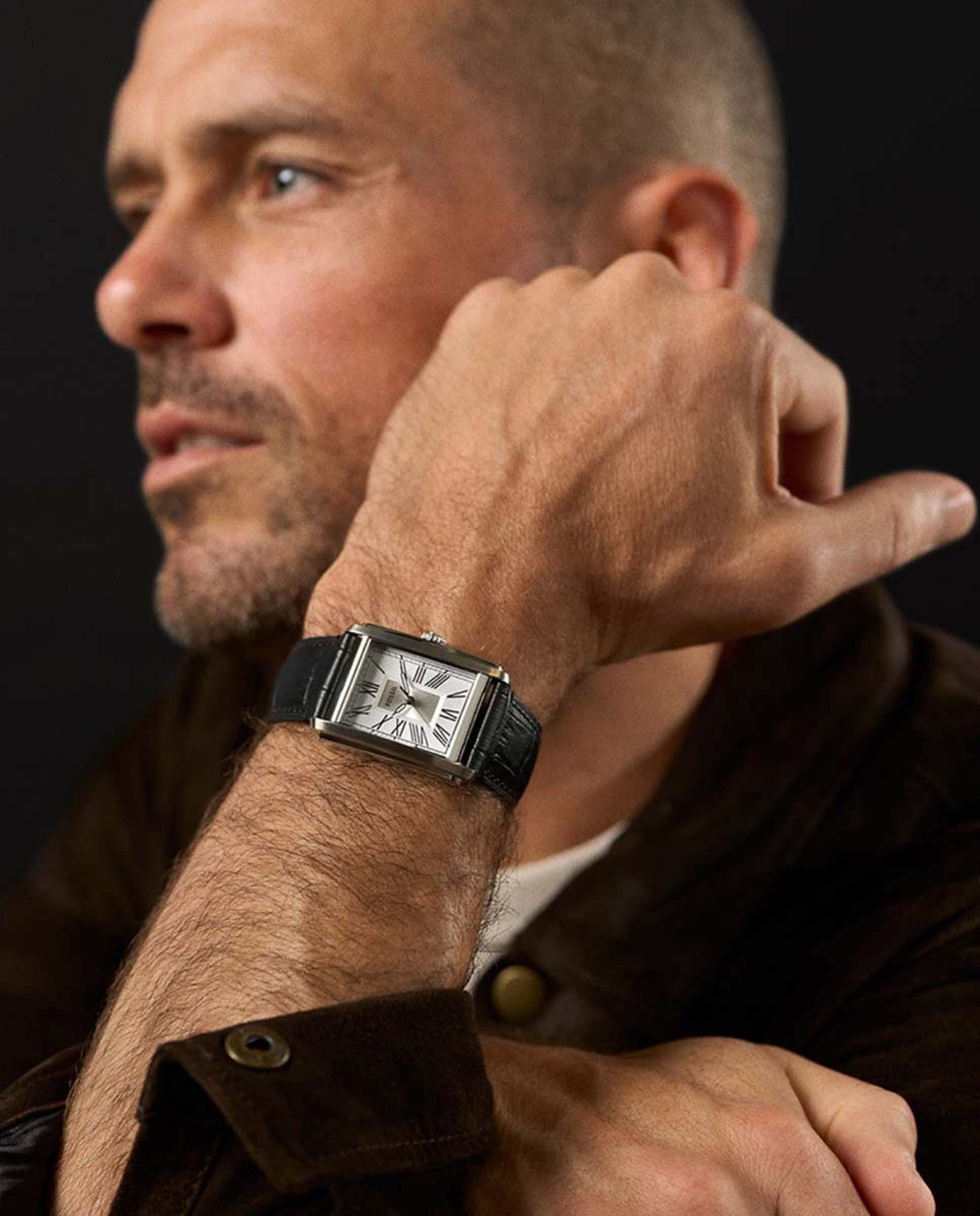 Reloj de hombre Carraway FS6078 de piel negro Negro-5