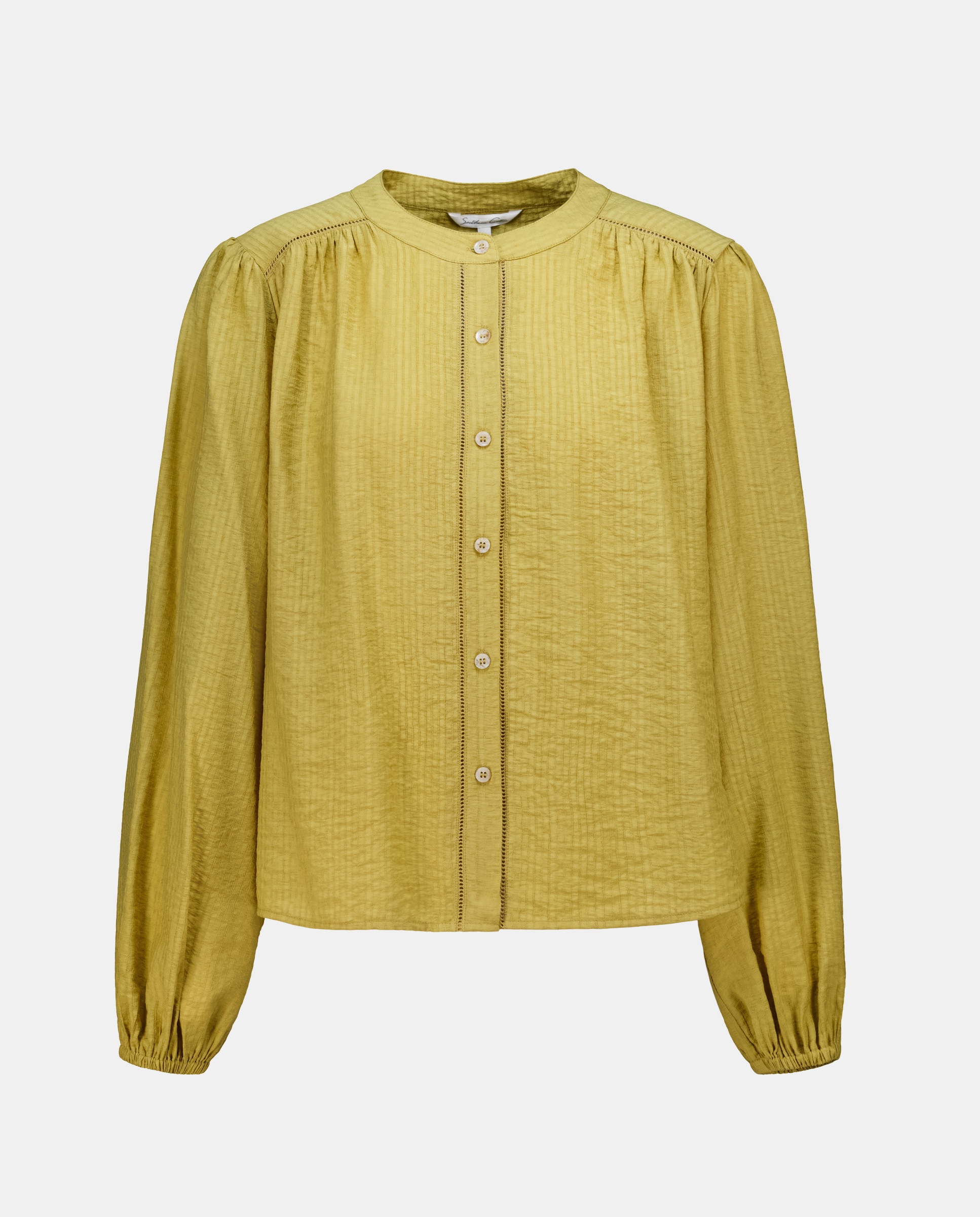 Blusa Lisa de Manga Comprida Verde-4