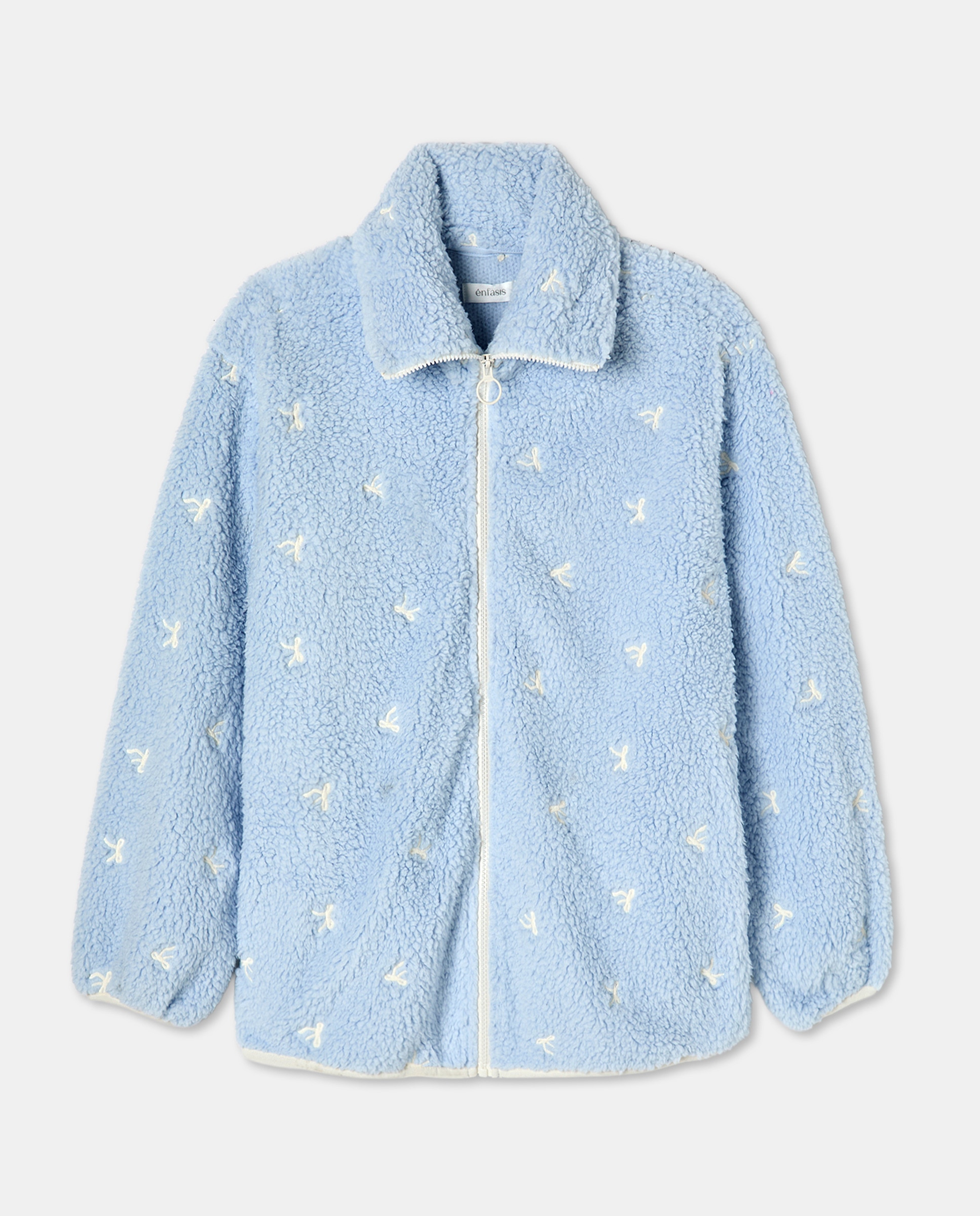 Robe com fecho-éclair Branco-3