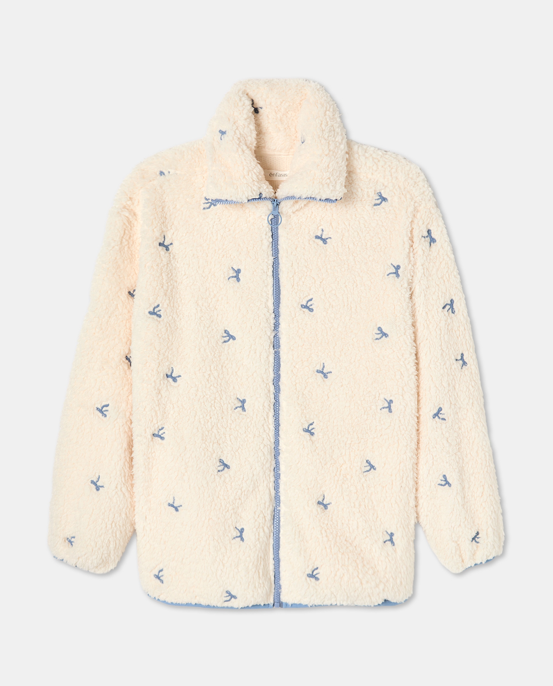 Robe com fecho-éclair Azul-4