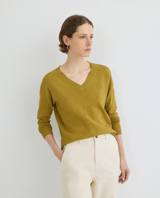 Imagen 0 de Jersey de mujer básico cuello pico