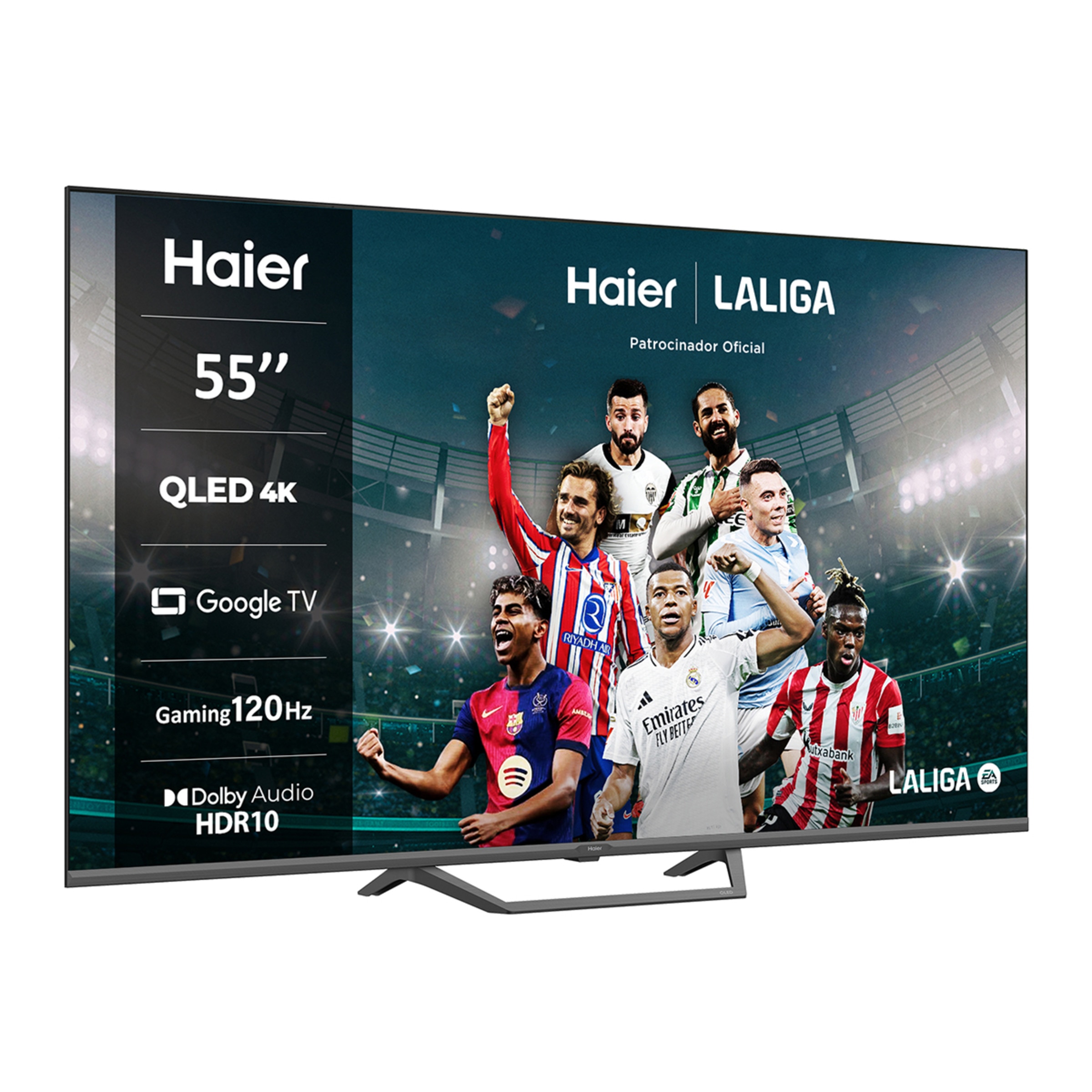 TV QLED 139 cm (55") Haier H55S80FUX UHD 4K, Peana central, Smart Google TV, HDR10, Gaming 120Hz, Dolby Audio Black-2
