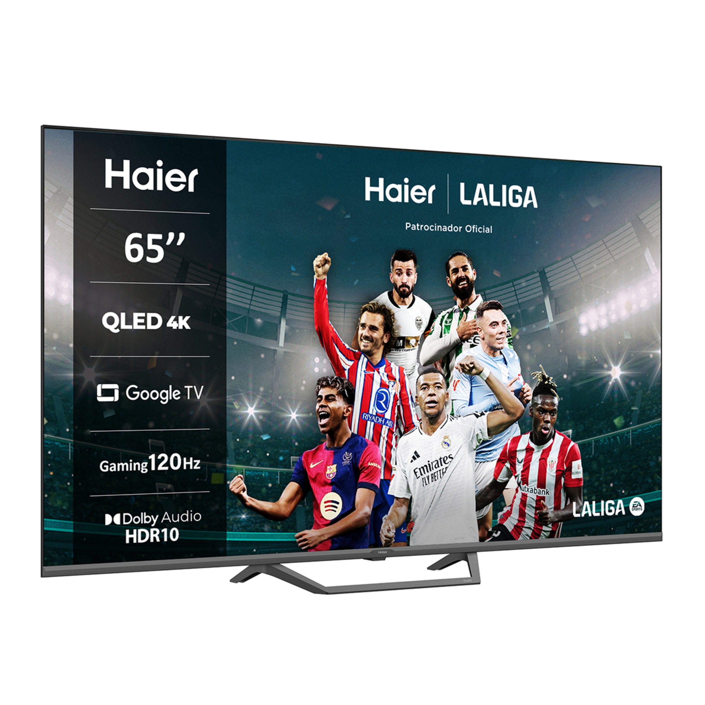 TV QLED 165 cm (65") Haier H65S80FUX UHD 4K, Peana central, Smart Google TV, HDR10, Gaming 120Hz, Dolby Audio Negro-2