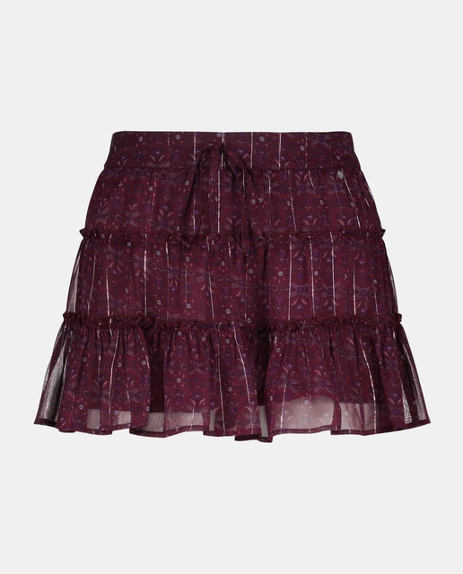 Imagem 0 de Saia de Chiffon com Estampado de Fio Metalizado