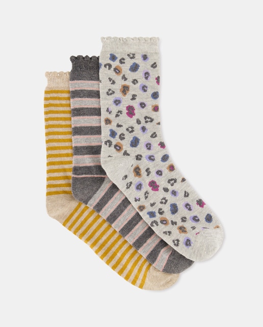 Imagem 0 de Pack de Três Pares de Meias com Estampado