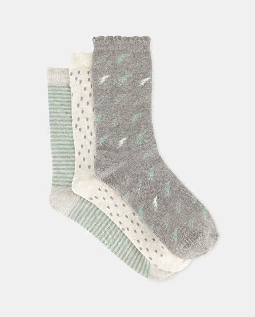Imagen 0 de Pack de tres pares calcetines estampados de mujer