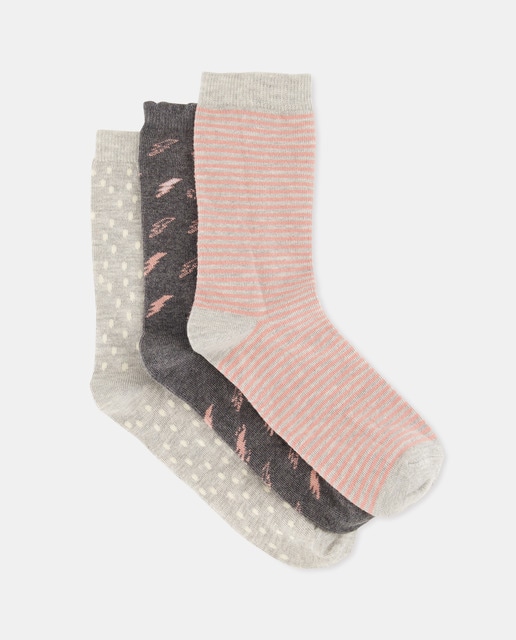 Imagen 0 de Pack de tres pares calcetines estampados de mujer