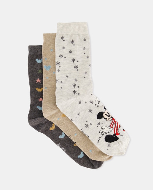 Imagen 0 de Pack tres pares de calcetines estampados de mujer