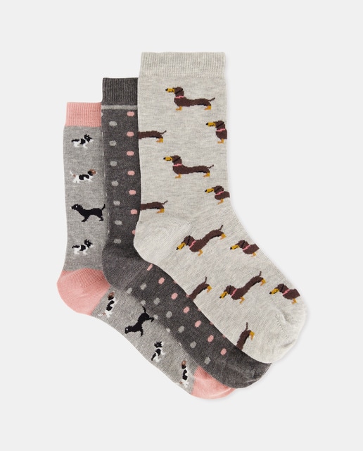 Imagem 0 de Pack de Três Pares de Meias com Estampados