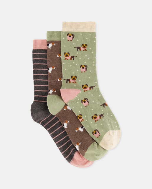 Imagem 0 de Pack de Três Pares de Meias com Estampados