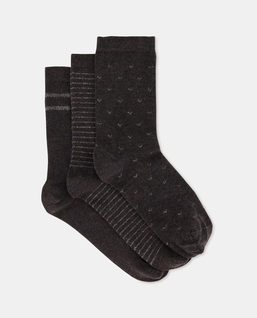 Imagen 0 de Pack tres pares de calcetines estampados de mujer